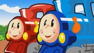 BluBlu Train and RedRed Train together.