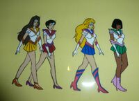 The Sailor Scouts, minus Sailor Mercury.