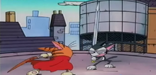 A shot from episode 66 where Kuro and Matatabi are fighting