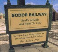 The original Sodor Railway sign