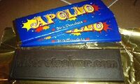 Unwrapped Apollo Candy bar, showing 