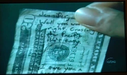 Die obere Hälfte der $20 Banknote.