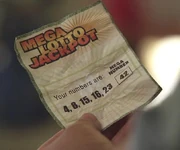 Le ticket gagnant de  avec les nombres.