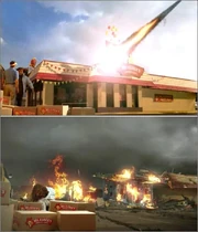 Momento que o  vai pelos ares.