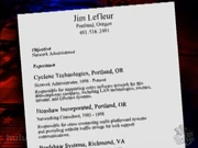 Fake resume featuring Lost-inspired references