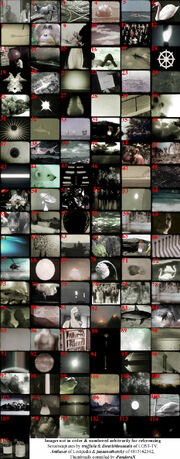 Uma montagem de 114 imagens (das 115 totais) vista no Vídeo de Orientação Tópicos de Treinamento, fora de ordem. A numeração é arbitrária e sem significado, exceto para uso na referência das imagens em particular. As imagens aparecem em loop duas vezes.