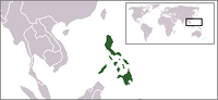The Philippines is located in Southeast Asia