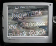 A frame with distorted words