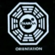 Immagine del logo del Progetto DHARMA nel video del 1975