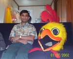 Raj and chicken head