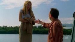 Ben begrüsst Juliet auf der Insel