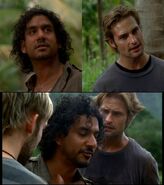 Sawyer's hair and Sayid's facial hair grows considerably between two scenes from "Pilot, Part 2", set merely hours apart