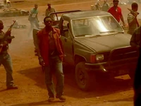  arrives at Eko's church for the vaccines ("")