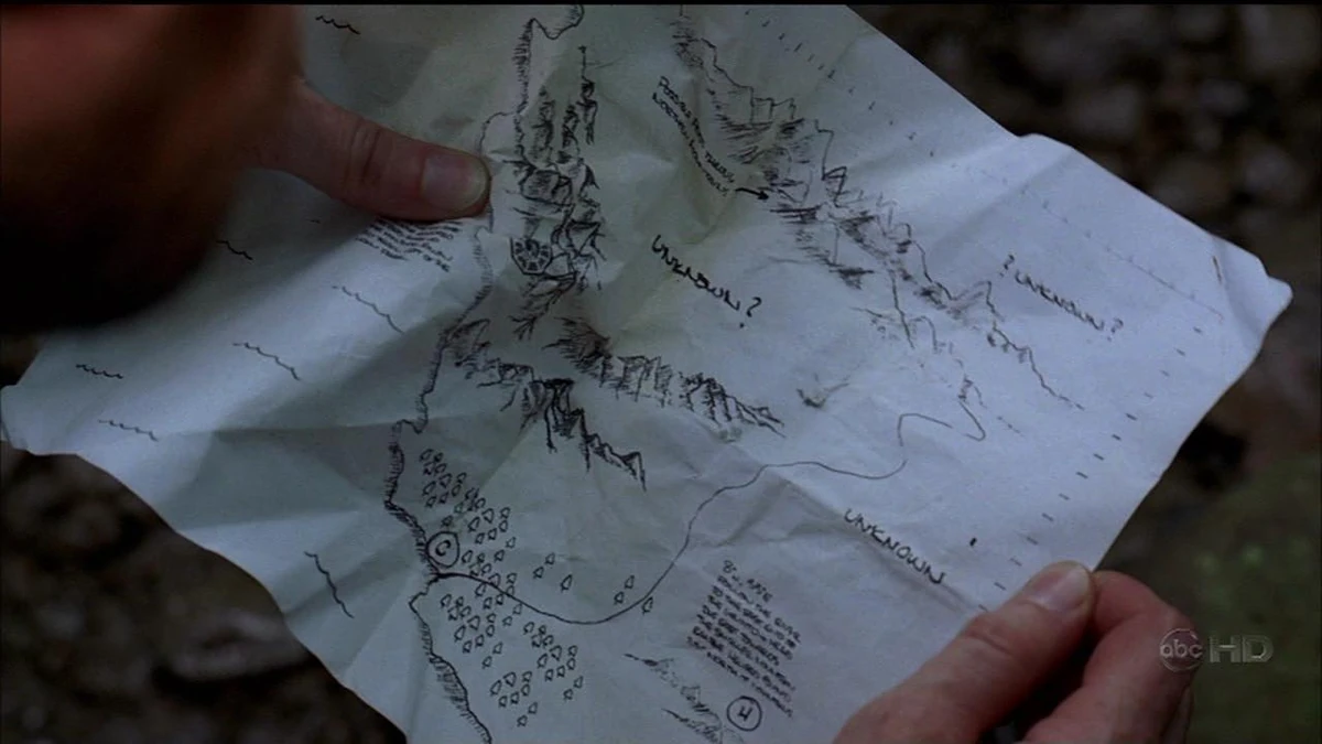 Карта острова из сериала lost