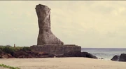 A estátua depois de sua destruição