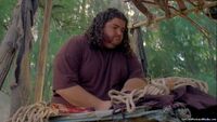 Hurley looks through Ilana's belongings after she dies