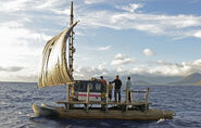 Le radeau en mer