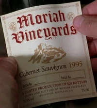 Moriah Vineyards wine.