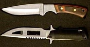 Noże Locke'a: na górze Master Jaguar, na dole Tekna Wilderness Edge