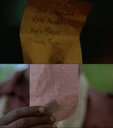 Michael's list in "Three Minutes" changes color and handwriting