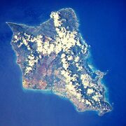 Vue spatiale de l'Île d'Oahu