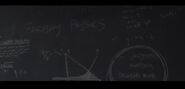 Faraday physics, and "if anything happens Desmond Hume is my constant" written on the blackboard in a classroom.