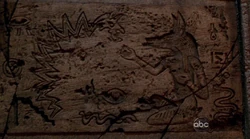  и Анубис - большая гравюра на стене 