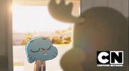 In una scena di The Knights, Gumball ha la bocca fatta a pezzi: uno sopra e un altro sotto