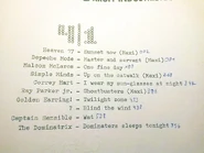 List of songs on the BASF 4-1 tape that includes "Subways of Your Mind" (mislabelled as "Blind the Wind").