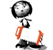 A screenshot of the gif used in multiple uploads of the song. Featuring the character Rammy from the PaRappa the Rapper video-game.