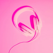 The pink headphones in a pink background, which was used by q for her upload of the song.