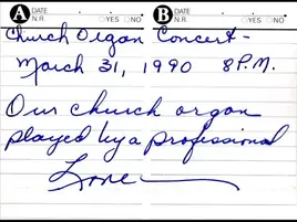 Church Organ Concert Card