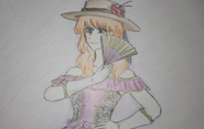 A screenshot of the drawing Zumi made for her upload of the song.