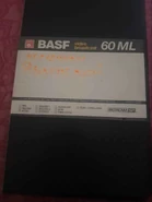 The BETACAM tape of Moy Bluzhdayuschiy Ogon'. It reads "Исходники Яблонской" ("Sources Yablonskaya") on it.