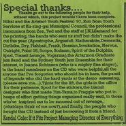 Liner notes of the CD