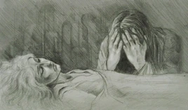 Elrond nad ranną Celebrianą