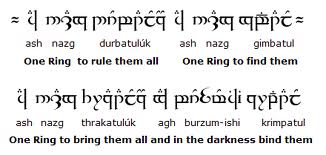 what language is the lord of the rings ring