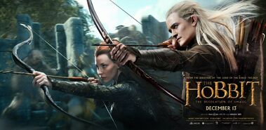 Tauriel and Legolas in a promotional poster for The Hobbit: The Desolation of Smaug