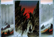 Morgoth meets Ungoliant, by John Howe