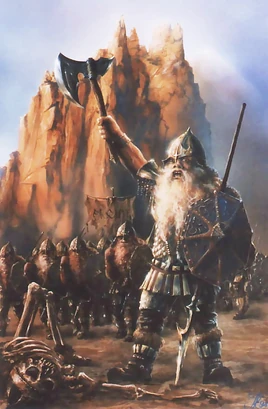 Náin w bitwie pod Azanulbizar, autor: Jacek Kopalski