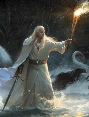 Glorfindel returning to Middle-earth from the Blessed Lands, by 