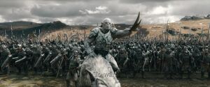 Azog leads his army to the Lonely Mountain