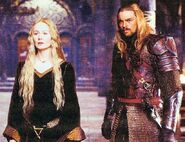 Éowyn and Éomer hear the news of the lighting of the beacons