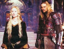 Download The courageous Lady Eowyn of Rohan leading the defense of