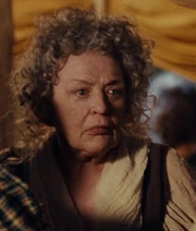 Moody as Lobelia in the extended edition of the film adaptation The Lord of the Rings: The Fellowship of the Ring