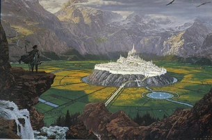 Tuor's first view of , resting atop Amon Gwared