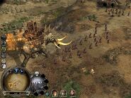 Mûmakil set afire by Rangers of Ithilien in The Lord of the Rings: The Battle for Middle-earth