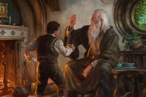 Gandalf and Frodo in Bag End, Giancola