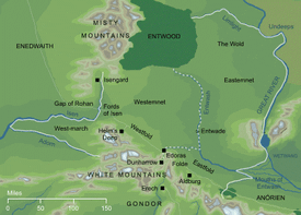 Location of the West-march on a map of Rohan