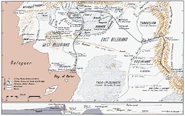 Mapa de Beleriand por Karen Wynn Fonstad em O Atlas da Terra-média